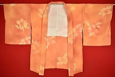 Vintage Japanese Kimono Silk Antique BORO HAORI Kusakizome Dyed/AA584/515 • £39.60