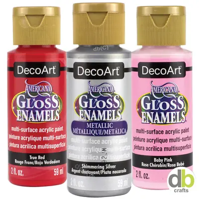 £3.49 • Buy DecoArt Americana Gloss Enamel Acrylic Glass Paint 2oz 59ml DecoArt 