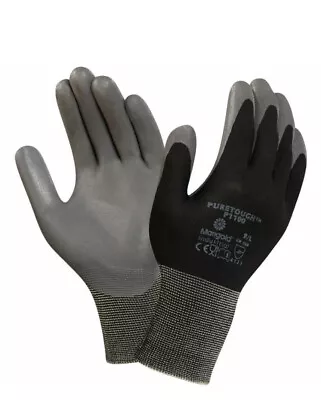 12 PACK MARIGOLD INDUSTRIAL PURETOUGH P1100 WORK GLOVES Black 10 / XL - NEW • £20.99