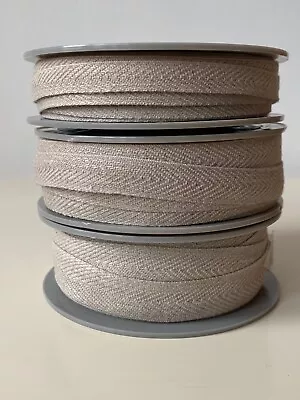 French Linen Herringbone Twill Ribbon Tape Sewing Craft - Per Metre  • £1.80