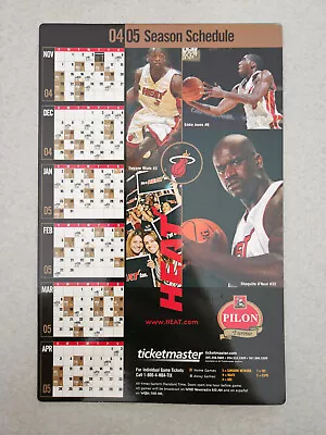 MS20 Miami Heat 2004/05 NBA Basketball Magnet Schedule - Pilon • $2
