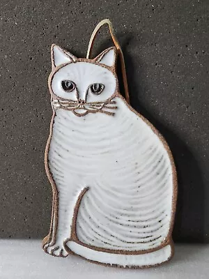 Arttoria Littlejohn Pottery Glazed Stoneware Cat Trivet Wall Hanging Vintage (Ee • $34.99
