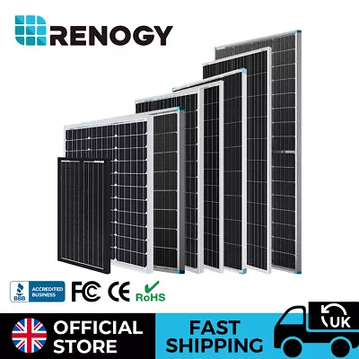 Renogy 30W 50W 100W 175W 200W 320W 640W Mono Solar Panel 12V Off Grid Power RV • £309.99