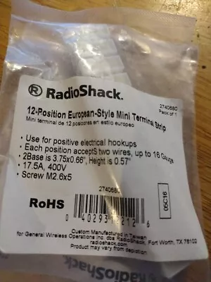 Radio Shack 12 POSITION EUROPEAN-STYLE MINI TERMINAL STRIP#2740680 • $6.50