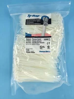 Thomas & Betts TY24M Cable Tie 40lb 5.5  Natural Nylon With Stainless Steel Lock • $71.99