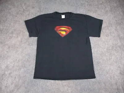 Vintage Superman Shirt Mens Large Black Returns DC Comics 2006 Movie Promo Adult • $15.99