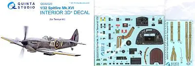 Quinta Studios 1/32 SPITFIRE Mk.XVI DECAL COLORED INTERIOR SET Tamiya • $27.99