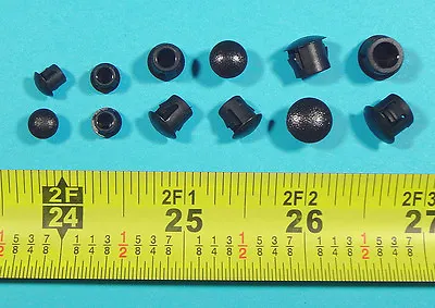 ASSORTED Black Nylon HOLE PLUGS 3/16  1/4  5/16  Locking Rigid Push Plug 12pcs • $7.95