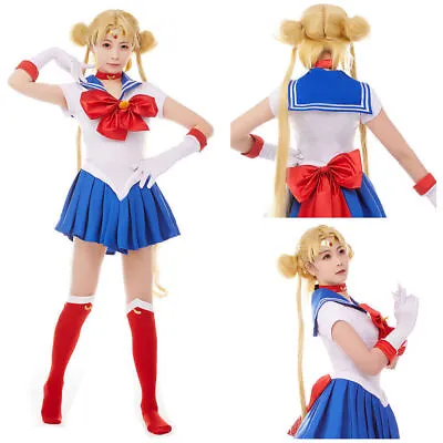 Sailor Moon Tsukino Usagi Halloween Cosplay Costume Outfit Adult Kids Girl Dress • $61.38