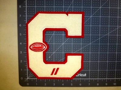 $19.99 • Buy 1960s Chenille 'C' Varsity Letterman Jacket Patch Red/White Football 7.5 X 6.5