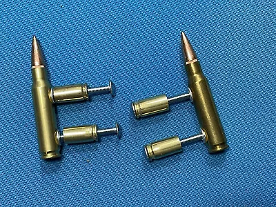 ( 2 ) 308  Bullet Gun Cabinet Drawer Door Pulls BRASS 9 MM Hunting Lodge Cabin • $10.99