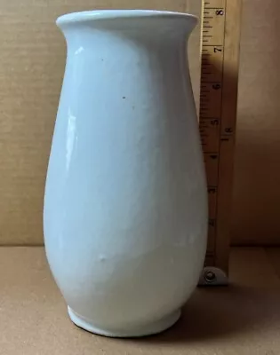 Vintage White Pottery Vase 7 3/4  • $4