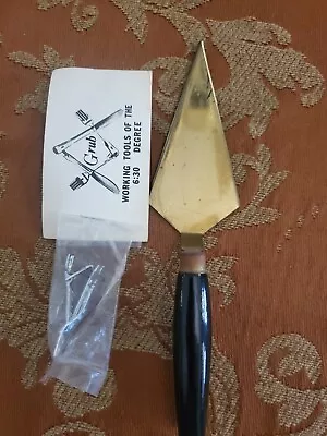 Vintage Masonic Trowel Grub Tools Knife Fork Degree New In Pkg Still Masons 50s • $15