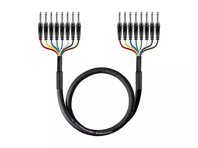 8-Channel 1/4-Inch TS Male To 1/4-Inch TS Male Snake Cable - 6 Feet 26AWG 8 Ba • $37.94