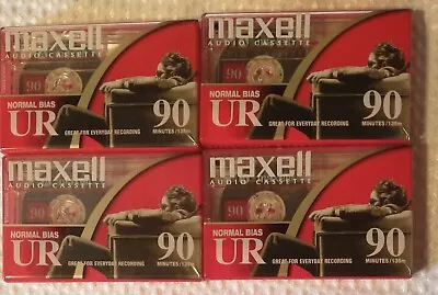 Maxell UR-90 Normal-Bias Cassette Tapes -- Lot Of 4 • $8.89