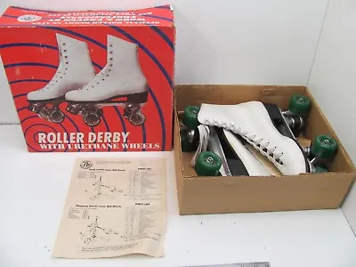Vintage Official Roller Derby Skates White Womens Size 9 G982 W/ BOX • $42.92