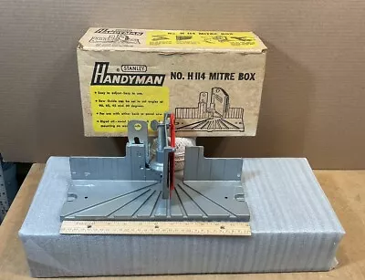 Vintage Metal Stanley Handyman Mitre Box H-114 With Original Box Made In USA • $19.95