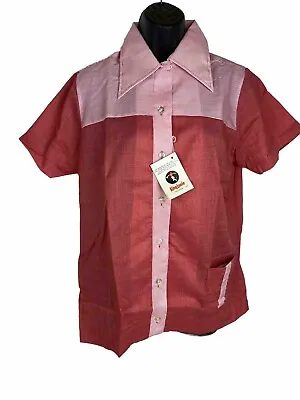 Vintage King Louie Bowling Shirt Pink Size 36 Button Up NWT 50s Rockabilly OG • $69.69