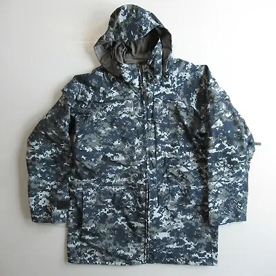 Navy NWU Camouflage Parka Jacket Blue Camo Gore Tex Military Mens Medium Long • $99