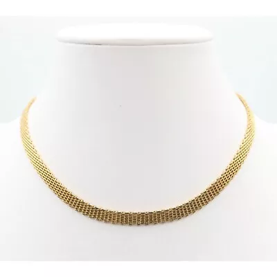 SARAH COVENTRY Gold Tone Flat Choker Chain Necklace 16.5  0.25  Width • $15.99