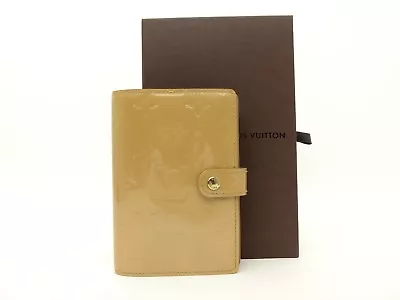 Louis Vuitton Auth Monogram VERNIS Noisette Agenda Fonctionnel PM Diary Cover LV • $127