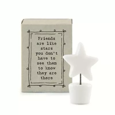 East Of India Porcelain Matchbox Keepsake Gift Friends Are Like Stars • £7.29