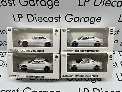 (4) GREENLIGHT 2022 Dodge Charger White Police Pursuit With Lightbar 1:64 NEW • $39.99