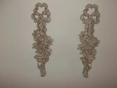 Dart Industries Syroco Wall Sconces Candle Holders 2 Big Bows Florals Delightful • £43.42