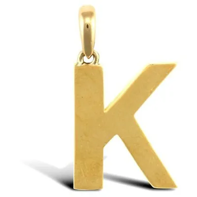 Initial K 9ct Gold Pendant Solid Gold Letter Initial 9ct Yellow Gold • £59.99