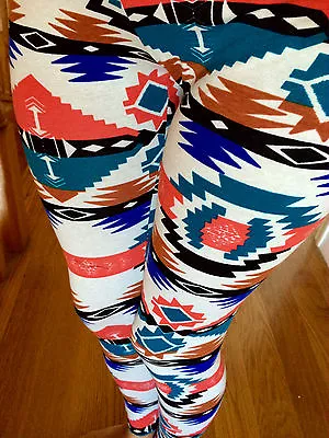 JADE CORAL Western AZTEC TRIBAL Leggings Pant Cotton Juniors S M L  • $5.50