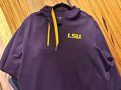 Men's Antigua LSU Tigers Quarter-Zip Pullover Xlarge Purple And Gold  • $0.99