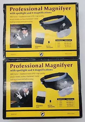 Prof Magnifier Headband Hobbies Jewelry Crafts Light 4 Stackable Lenses VGUC • $16