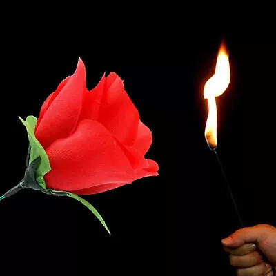 3X Flame To Rose Appearing Magic Prop Flower Magic Street Magic Easy Magic Trick • £8.87