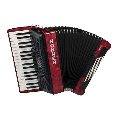 Hohner Bravo III 72 Chromatic Piano Key Accordion Pearl Red • $1859