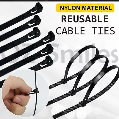 Cable Ties Zip Nylon Plastic Releasable Reusable Wraps Ratchet Wire AU • $4.70