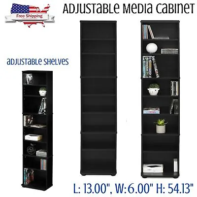 CD DVD 8 Tier Rack Storage Organizer Media Cabinet Tower Shelf Multimedia Holder • $70.68