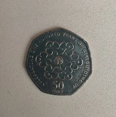 2010 CELEBRATING ONE HUNDRED YEARS OF GIRLGUIDING UK 50p Coin • £2.49