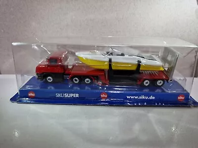 £13.99 • Buy Siku Diecast Scania Low Loader With Speed Boat 1.87 New Sealed Truck Tailer