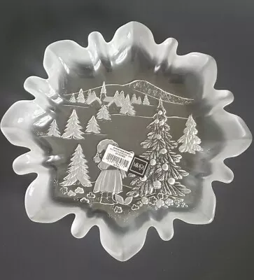 MIKASA Christmas Story 9 3/4 Bon Bon Candy Dessert Frosted Plate Made In Germany • $15.99