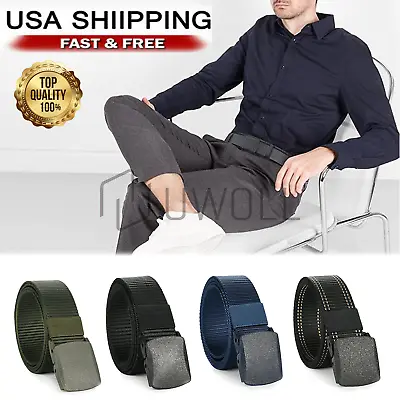 Unisex Outdoor Sports Nylon Belt Non-metallic Non-magnetic Buckle Tactical Belt • $10.50