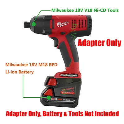 1 Adapter Upgrade For Milwaukee Older V18 Type Tool To Milwaukee M18 RED Battery • $19.99