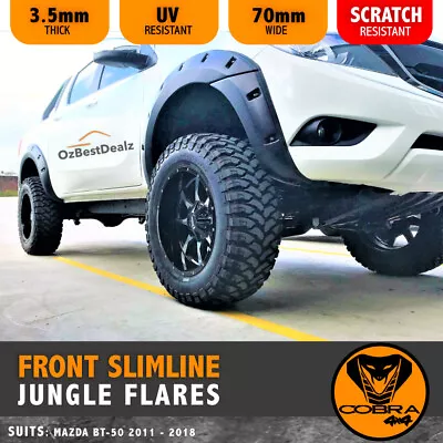 Mazda BT50 2012-17 Front Slimline Jungle Fender Flares Black Guard Plastic BT50 • $319