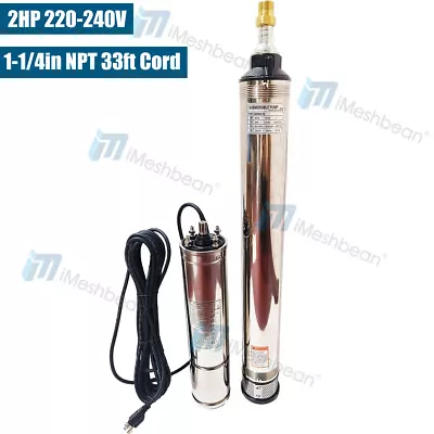 2 HP 4  Deep Well Submersible Pump 220V 60Hz 37 GPM 427 Ft Max33ft Cord • $138.59