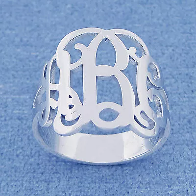 Monogrammed 3 Initials Ring 925 Silver Personalized Fine Monogram Jewelry SR31 • $64.95