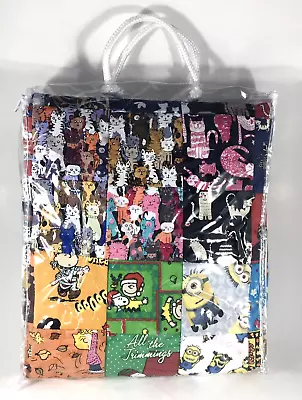 Kids Quilt Top 4'x6' Pets Cartoons Comics Cars Boys Girls 3 X3  Cotton Squares • $20