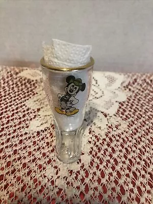 Vtg Disney EPCOT Germany Mickey Mouse Boot Gold Trim Shot Glass EUC W/ Sticker • $15.99