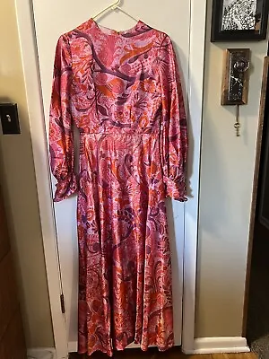 La Cha Cha  Long Vintage Dress  1960’s? Original 35   Pink Purple Coral • $29.99