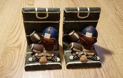 Football Bookends REALLY CUTE Pair Decorative Football Helmet Cleats • $24.99