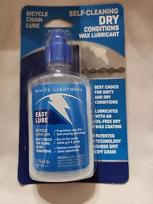 White Lightning Easy Lube Bike Lubricant Squeeze Bottle 2 Ounce Wax Film Dry • $7.99