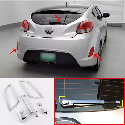 For Hyundai Veloster 2012~2017 Chrome Tail Rear Window Wipers+Rear Fog Lamp Trim • $91.46